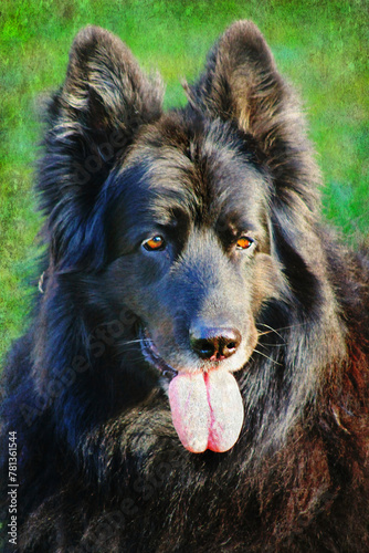portrait of a black dog