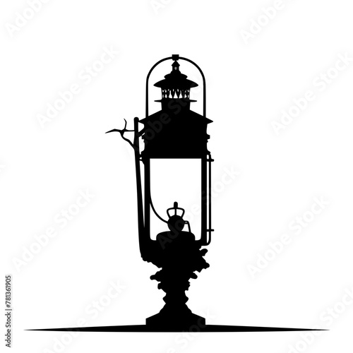 lamp, lantern, isolated, light, old, antique, metal, chess, glass, white, object, vintage, oil, retro, kerosene, black, ancient, candle, king, samovar, equipment, tea, decoration, culture, fire, tradi