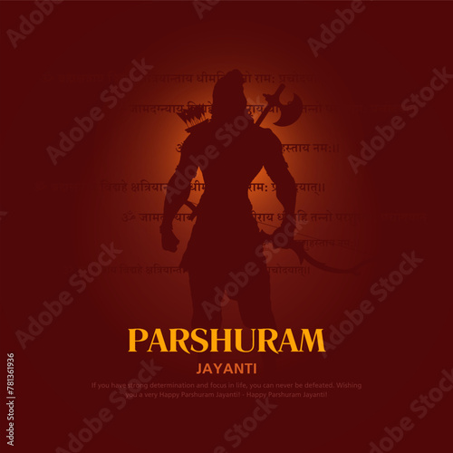 Creative vector illustration of Parshuram jayanti with hindi text meaning “parshuram mantra”