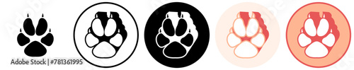 Set trendy fox footprints icon. paw print symbol pictogram vector illustration