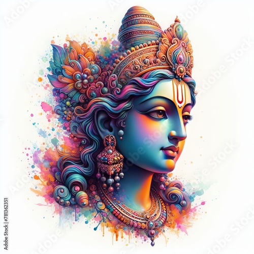 hindu god  on white