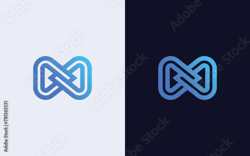 Creative and minimal colorful infinity logo vector template. Modern limitless colorful logo