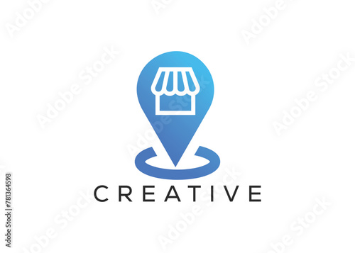 Minimal store and location logo vector template