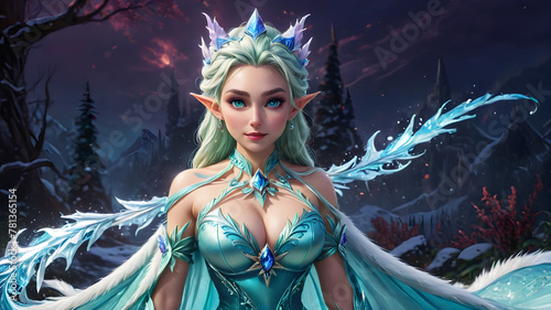 Zyra from league of legends in Elsa costume from frozen 