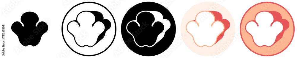 Set trendy rhino footprints icon. paw print symbol pictogram vector illustration Set trendy rhino footprints icon. paw print symbol pictogram vector illustration