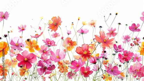 Wallpaper Mural Colorful Allure Cosmos Field in Bloom Torontodigital.ca
