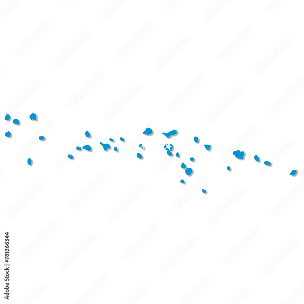 Micronesia flag map with clipping path