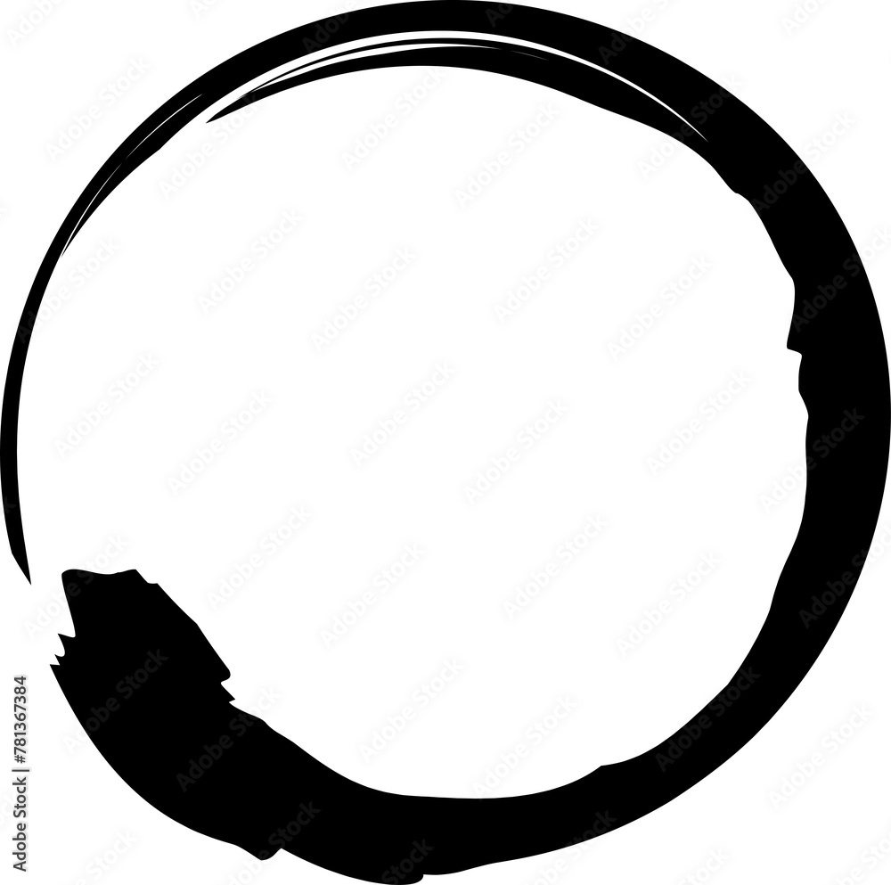 Set of grunge circle brush