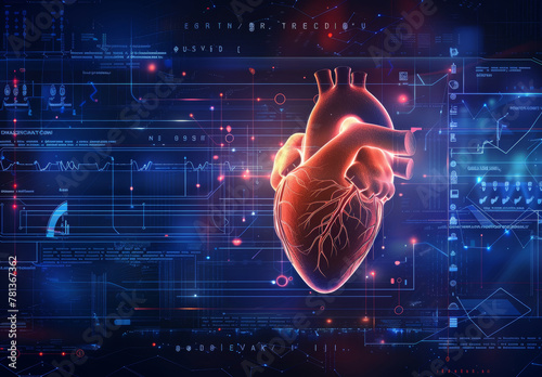 Futuristic medical heart photo