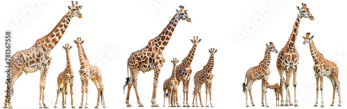 Reticulated Giraffe family, mothers and young