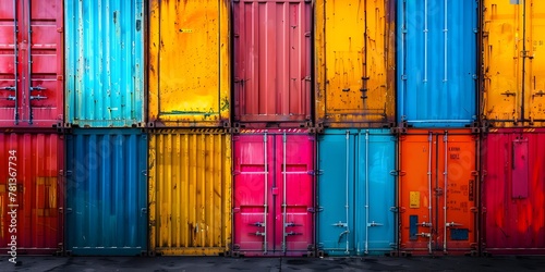 Vibrant Stacks of Colorful Shipping Containers Representing the Scale of Global Commerce