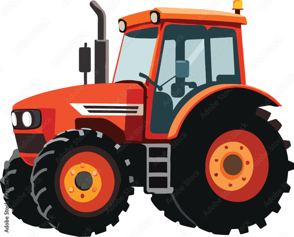 Obraz premium Red Tractor for the Countryside Four Wheel Drive-