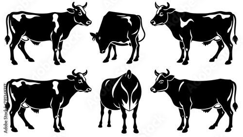 silhouettes of cows