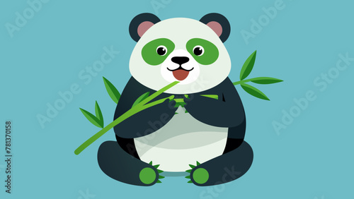 panda bear with bamboo