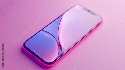Smartphone mockup in pink tones