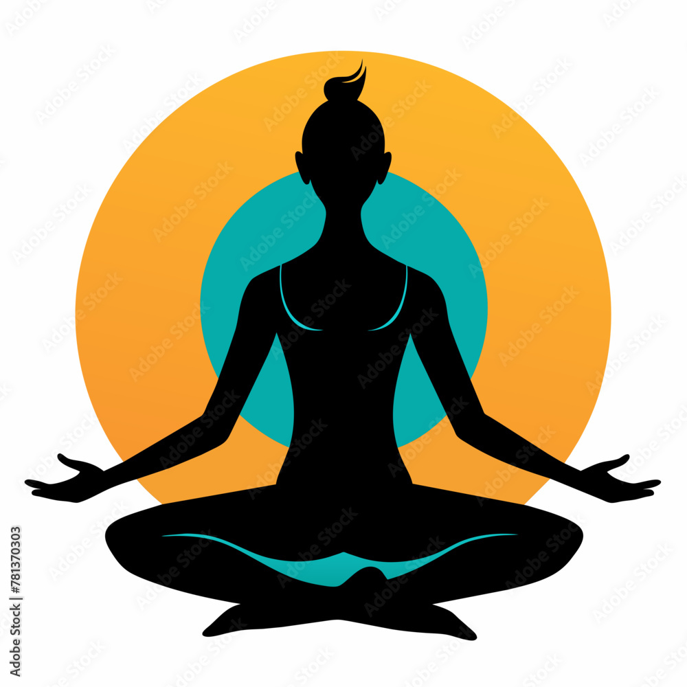 silhouette of yoga person