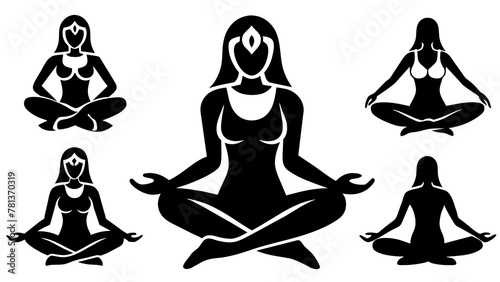 silhouette of yoga