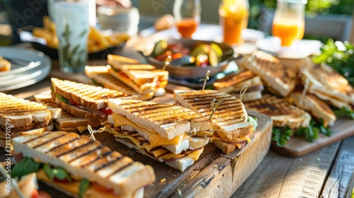 A birthday celebration with a DIY grilled cheese station for guests to build their own sandwiches. 