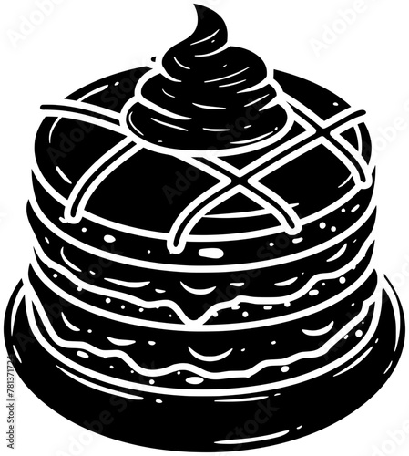 chocolate illustration food silhouette cream logo butter icon black sweet pancake cheese plate bakery breakfast cake snack meal homemade shape sauce lunch pancakes for vector graphic background