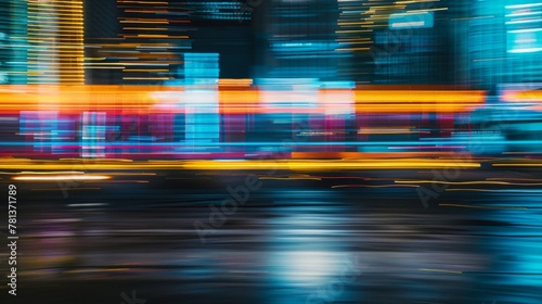 Long exposure of city lights capturing the dynamic pace of urban life. photo