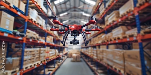Automated Aerial Drones Monitoring Warehouse Inventory with Advanced Technology