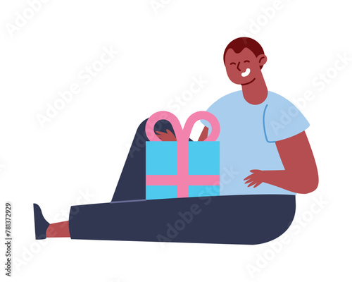 gender reveal man with gift