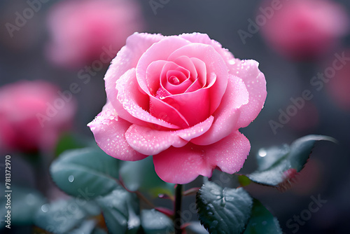 pink rose. Generative AI
