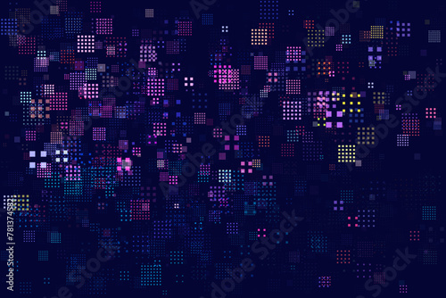Wallpaper Mural Modern Stylish Glitch Pixels Technology Texture Design for Banners, Web Pages, Presentations. Tech Abstract Cyberpunk Game Background with Random Colorful Squares. Vector Squares Mosaic Pattern. Torontodigital.ca