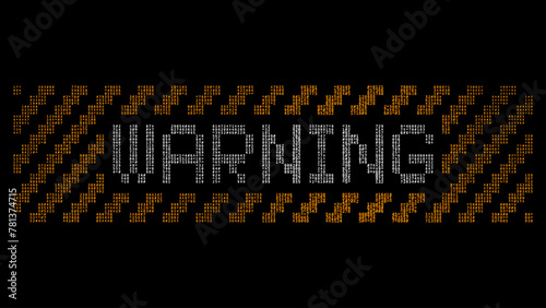 WARNING Danger Sign made of Random Digits. Server Network Hacked Concept. Computer Virus. System Hacked Error Sign. Malware, Ransomware, Data Breach Concept. Vector Illustration.
