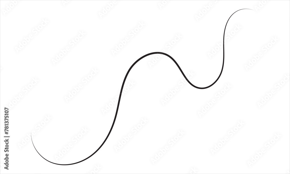 Abstract Vector Wavy calligraphy line divider. Black illustration. Element of design for posters and flyers story. vector illustration. EPS 10