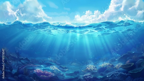 Ocean or sea undersea background photo