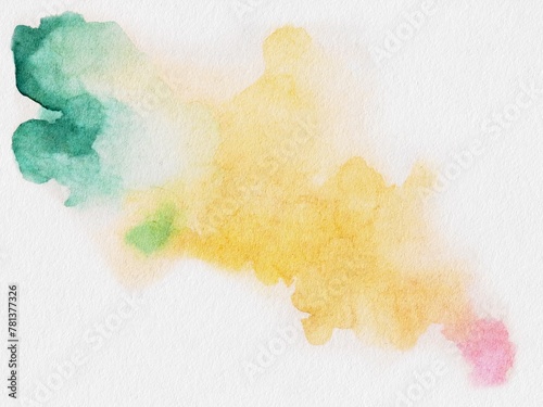 Watercolor wash, watercolor background, green, yellow, pink
