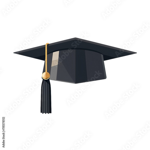 Graduation cap on transparent background. AI generate illustration