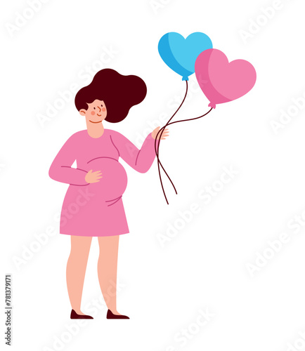 gender reveal happy woman