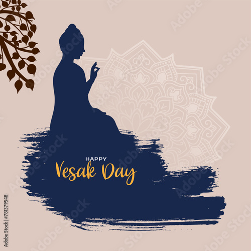 Happy Vesak day festival celebration spiritual background design