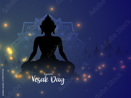 Happy Vesak day and Buddha purnima festival celebration background © Tamarindarts