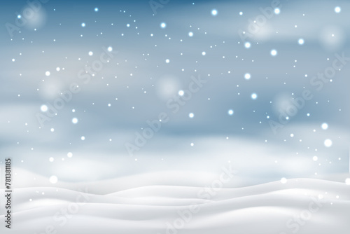 Realistic snowfall background