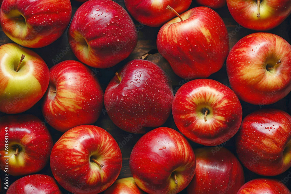 Background from a group of red apples on a counter at the market. Background with a group of red apples Background from a group of red apples on a counter at the market. Background with a group of red apples