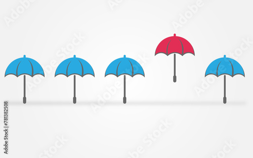 Be different in a crowd, standout in a crowd concept background image, Umbrella style different © Funtastech