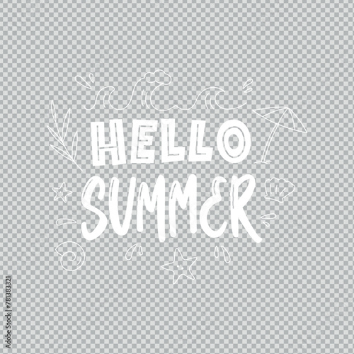 Hello summer ;ettering with image