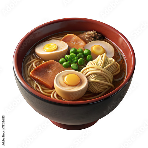 Delicious Chicken Noodle 3D Soup in a Bowl: A Tasty Meal for Lunch or Dinner photo