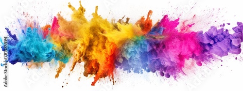 Explosion of colored powder. Isolated on a white background.