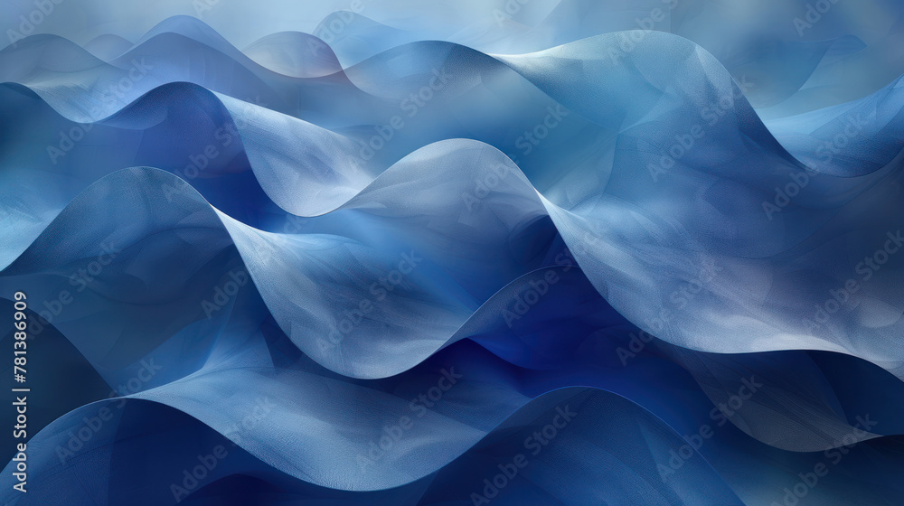 Obraz premium Blue Waves on White