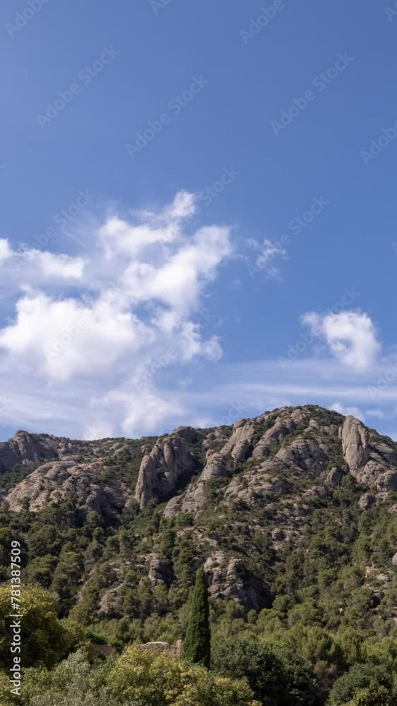 montserrat mountain, Calalonia, Spain in vertical montserrat mountain, Calalonia, Spain in vertical
