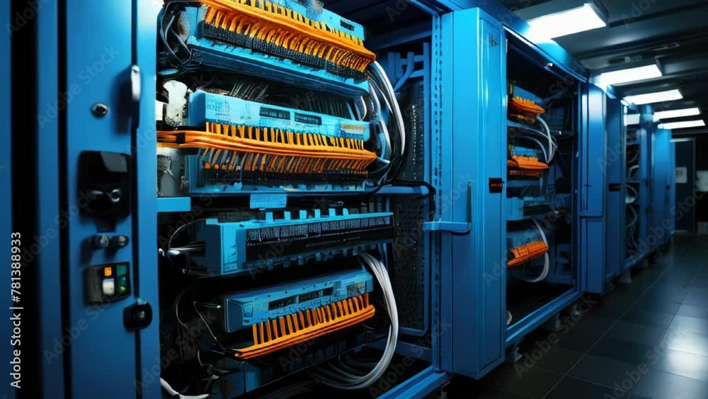 Industrial electrical cabinet, electrical equipment cell for a transformer substation with circuit breakers and relays Industrial electrical cabinet, electrical equipment cell for a transformer substation with circuit breakers and relays