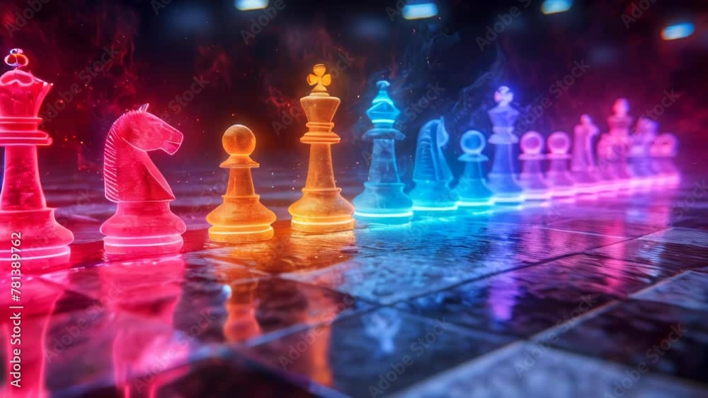 Beautiful chess pieces on a chessboard, an intellectual game for making strategic correct decisions Beautiful chess pieces on a chessboard, an intellectual game for making strategic correct decisions