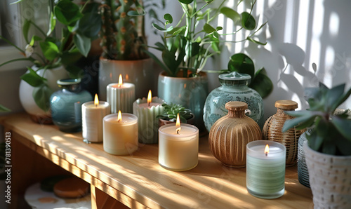 Variety of Candles on Table photo