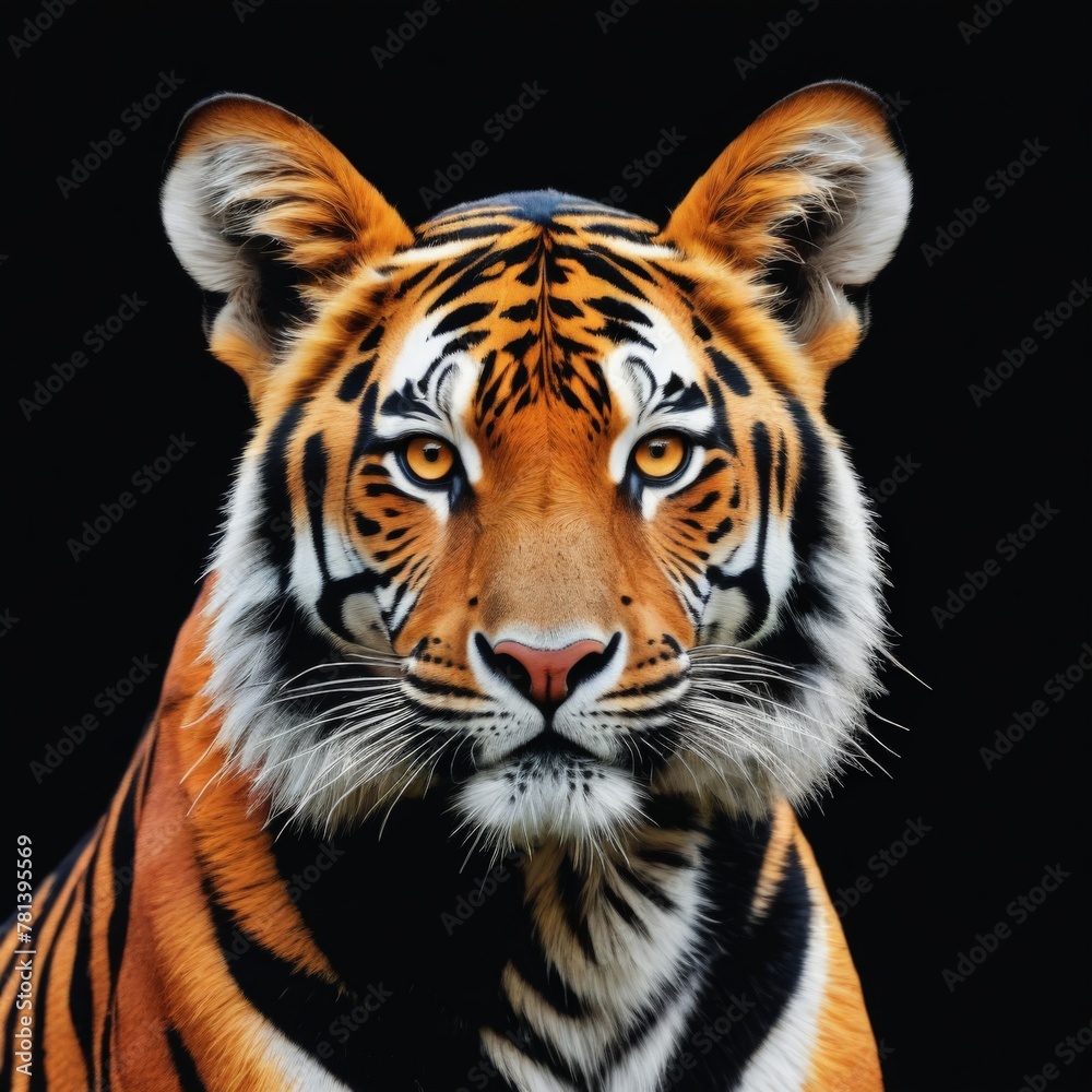 Fototapeta premium tiger on black