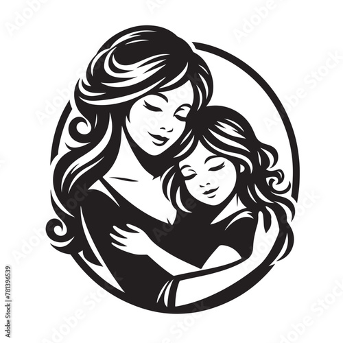 Mother daughter silhouette Mother son  silhouette  vector files  EPS  Mather s day 