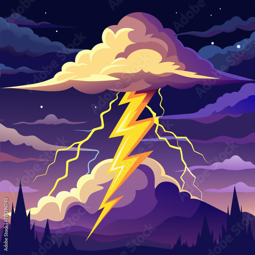 landscape with lightning